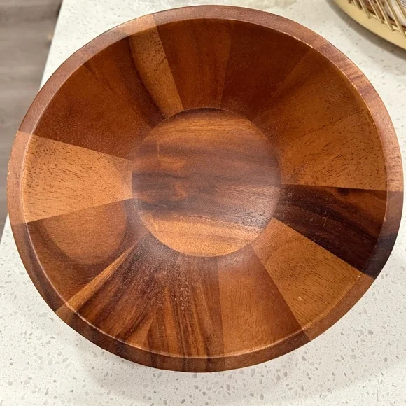 The Cellar Serveware, Acacia Wood Curve 8" Individual Bowl - Picture 3 of 4